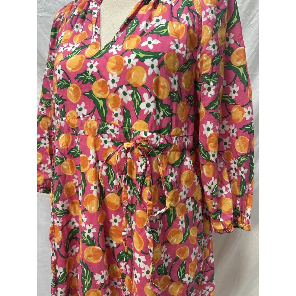 Draper James Orange Blossom Floral Kellie Babydoll Dress  Drawstring Small - Picture 4 of 8